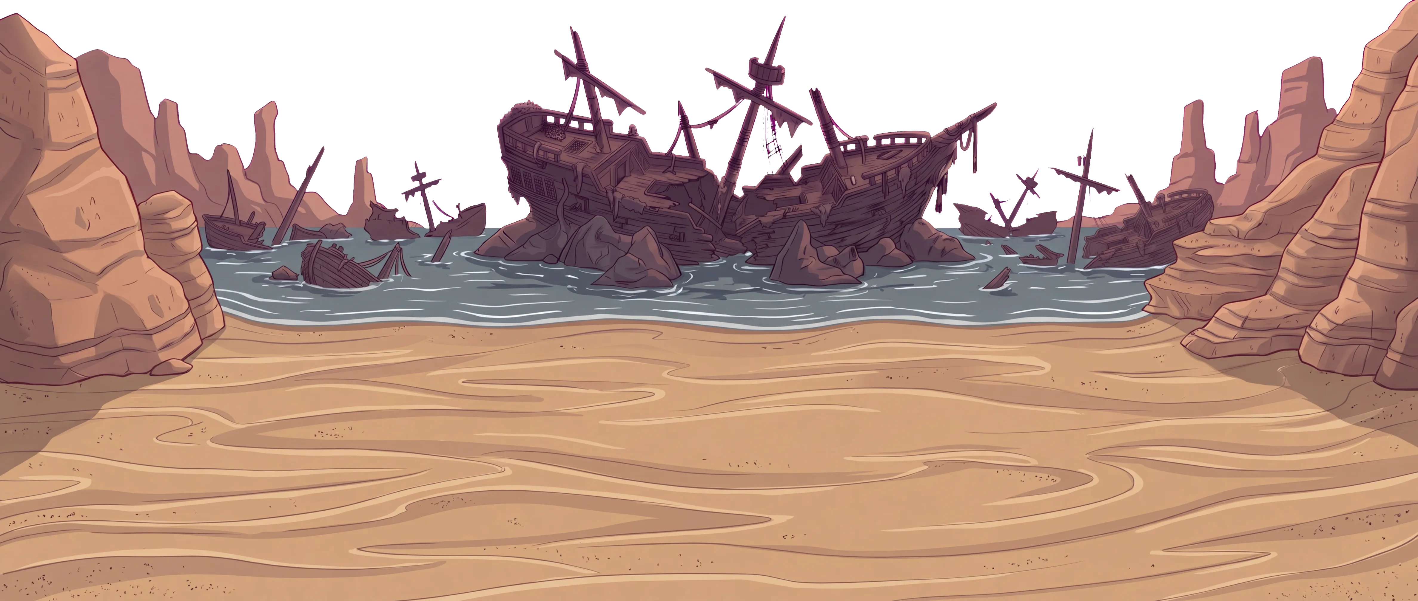 Shipwreck Bay, a landscape in the Wasteland